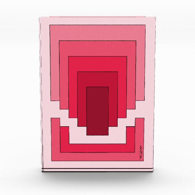 Bloque Para Fotos Resumen de Rectángulo en rojo (Anverso)