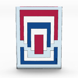 Bloque Para Fotos Resumen de Rectángulo en rojo, blanco y azul