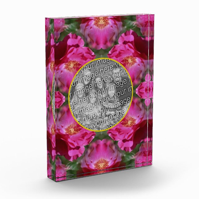 Bloque Para Fotos Resumen Floral de rosas rosadas Añadir (Izquierda)