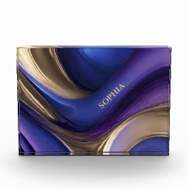 Bloque Para Fotos Resumen moderno - Azul púrpura y dorado-