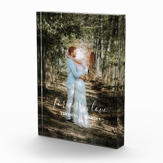 Bloque Para Fotos Retrato Boda personalizado caligrafía moderna (Derecha)