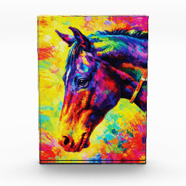Bloque Para Fotos Retrato de caballo vibrante con empaste Colorido s