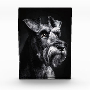 Bloque Para Fotos Retrato monocromo de Schnauzer