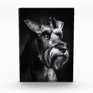 Bloque Para Fotos Retrato monocromo de Schnauzer