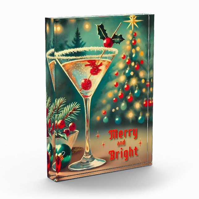 Bloque Para Fotos Retro 50 Merry Bright Navidades Cocktail Martini (Izquierda)