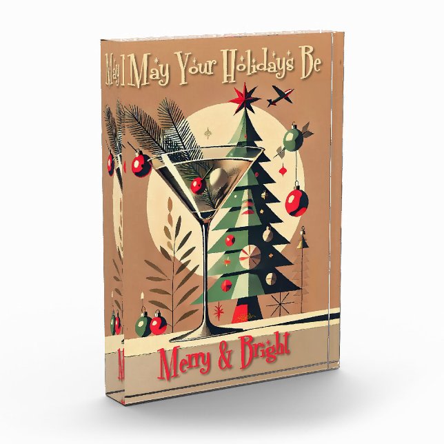 Bloque Para Fotos Retro 50s Jet Set Christmas Tree Martini (Izquierda)