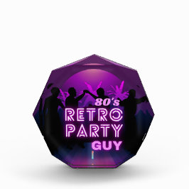 Bloque Para Fotos Retro 80 Disco Dance Fiesta Neon Purple Funky