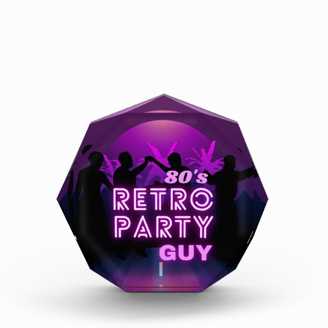 Bloque Para Fotos Retro 80 Disco Dance Fiesta Neon Purple Funky (Anverso)