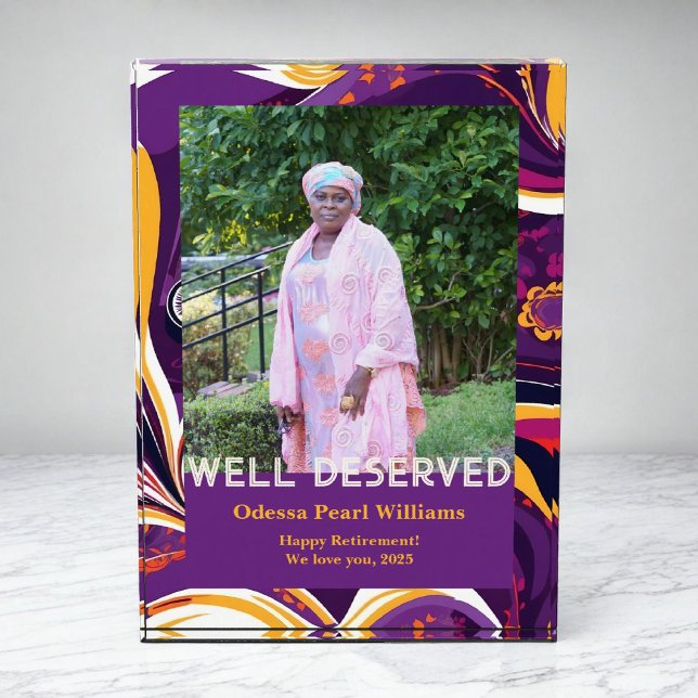 Bloque Para Fotos Retro Abstract African Black Mom Retirement Gift (Retro Abstract African Black Mom Retirement Gift Photo Block)