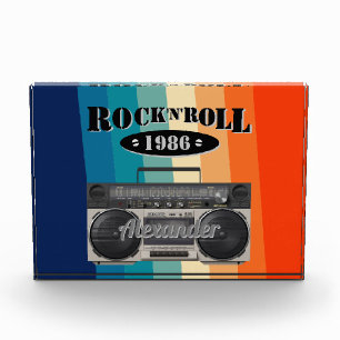 Bloque Para Fotos Retro clásico boom box rock n roll music vintage