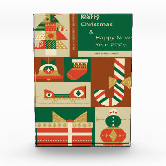Bloque Para Fotos Retro Geometric Christmas Greeting Card – Festive.