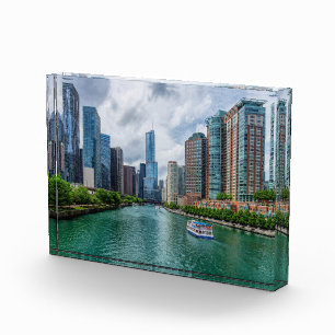 Bloque Para Fotos Río Chicago y Torre Trump