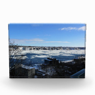 Bloque Para Fotos Río San Lorenzo en invierno, Quebec, Canadá