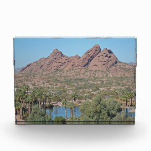 Bloque Para Fotos Rojo Roca Arizona Paisaje de palmeras desierto fot