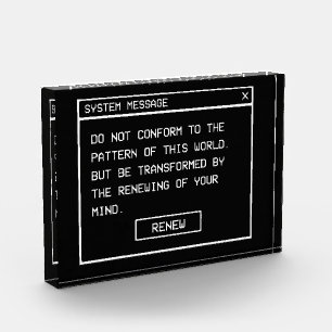 Bloque Para Fotos Romanos 12:2 Ventana de Alerta de Computadora en B