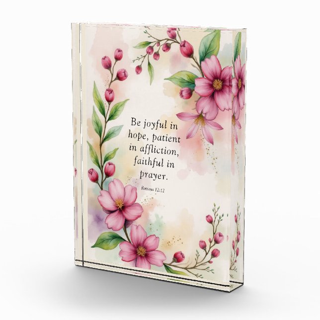 Bloque Para Fotos Romans 12:12 Custom Bible Verse (Derecha)