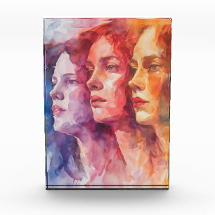 Bloque Para Fotos Rostros de las mujeres - Pintura de acuarela