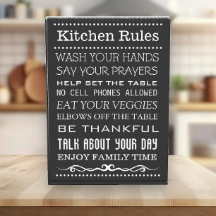 Bloque Para Fotos Rótulo de cocina   Rótulo de reglas familiares   R