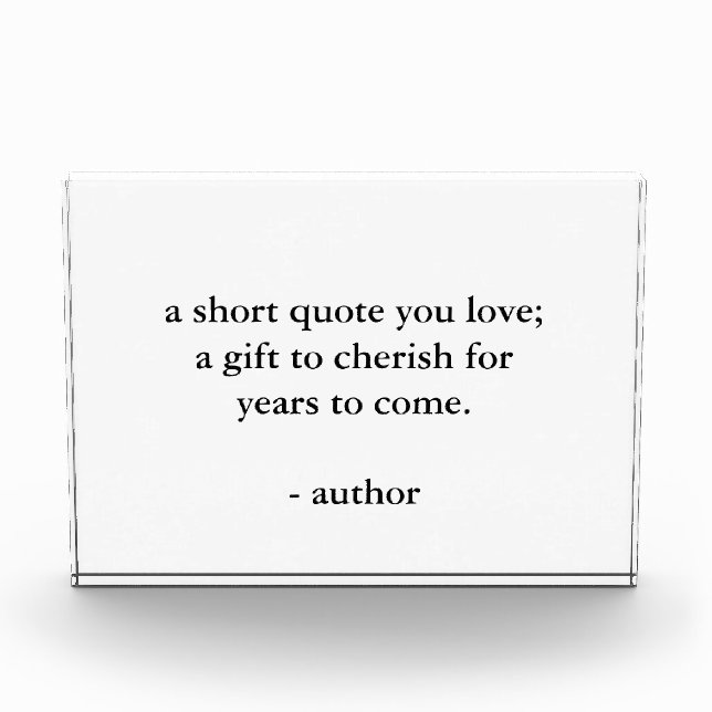 Bloque Para Fotos Rótulo de presupuesto personalizado Acrílico (Anverso)