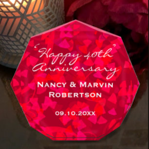 Bloque Para Fotos Ruby 40 Aniversario personalizado Keepsake Gift