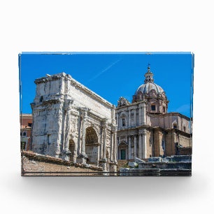 Bloque Para Fotos Ruinas del Foro Romano en Roma, Italia