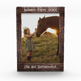 Bloque Para Fotos Rustic Brown Wood Text Editable Faux Photo Frame