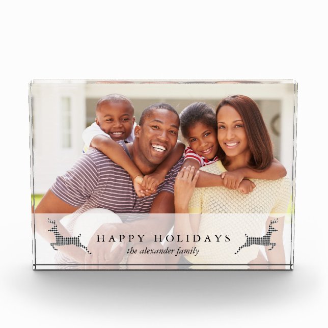 Bloque Para Fotos Rustic Happy Holidays Photo Block (Anverso)