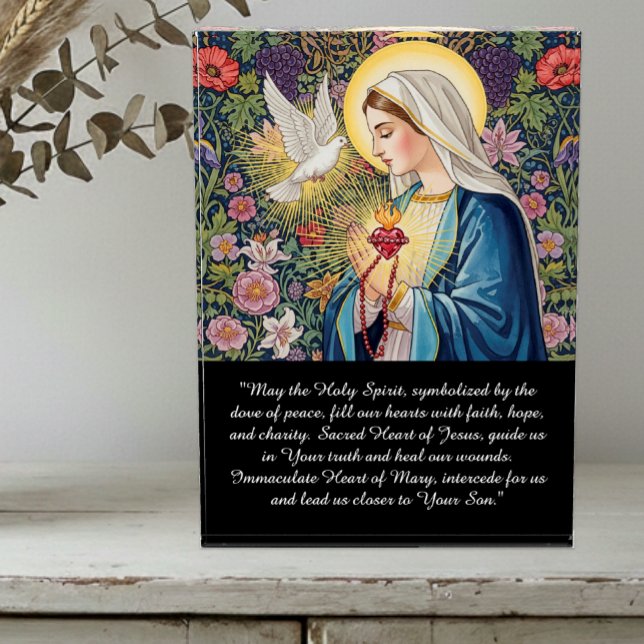 Bloque Para Fotos Sacred Heart of Mary, Immaculate Heart Devotion (Mary Sacred Heart, Devotion Prayer / Photo Block)