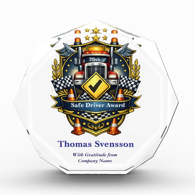 Bloque Para Fotos Safe Driver Award Truck Driver Recognition (Anverso)