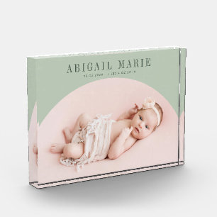 Bloque Para Fotos Sage Green Arch Baby Photo Keepsake