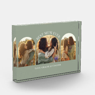 Bloque Para Fotos Sage green elegante arco multifoto mejor mamá