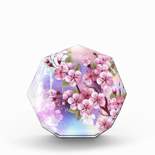 Bloque Para Fotos Sakura rosa sobre fondo de pintura