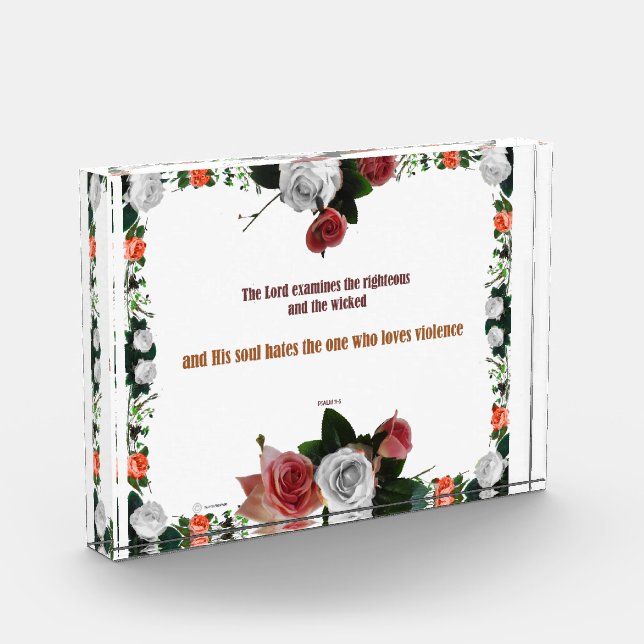 Bloque Para Fotos Salmo 11:5, No hay violencia (Izquierda)