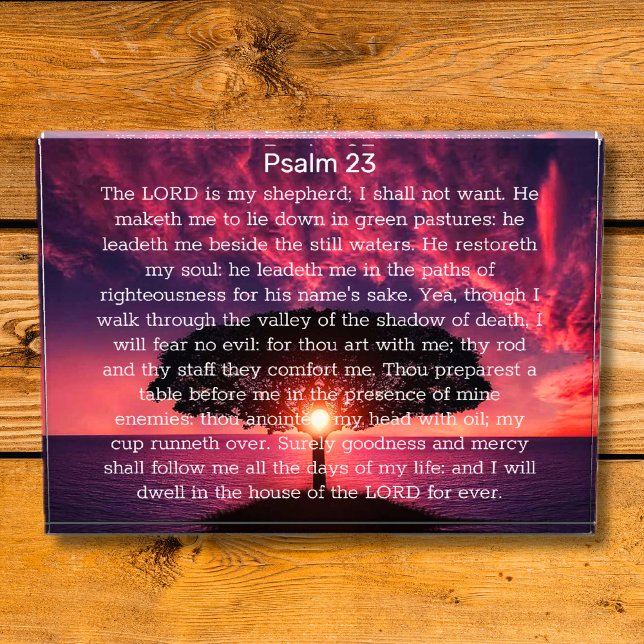 Bloque Para Fotos Salmo 23 Sunset Tree (Psalm 23 Sunset Tree Photo Block)