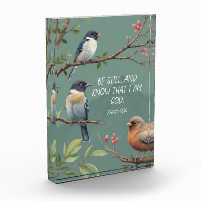 Bloque Para Fotos Salmo 46:10 Biblia cristiana Verse Image (Izquierda)