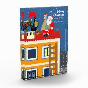 Bloque Para Fotos Santa Claus se reúne con el gallo de Portugal
