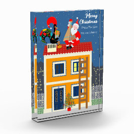 Bloque Para Fotos Santa Claus se reúne con el gallo de Portugal