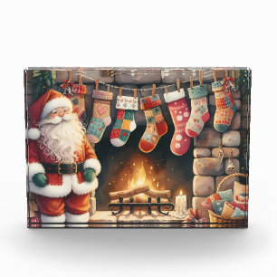 Bloque Para Fotos Santa por la chimenea Navidades Stockings