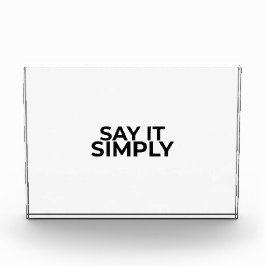 Bloque Para Fotos Say it Simply Minimalist Modern Desk Sign