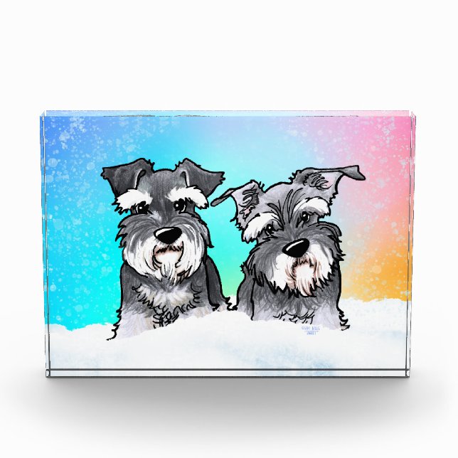 Bloque Para Fotos Schnauzer de invierno (Anverso)