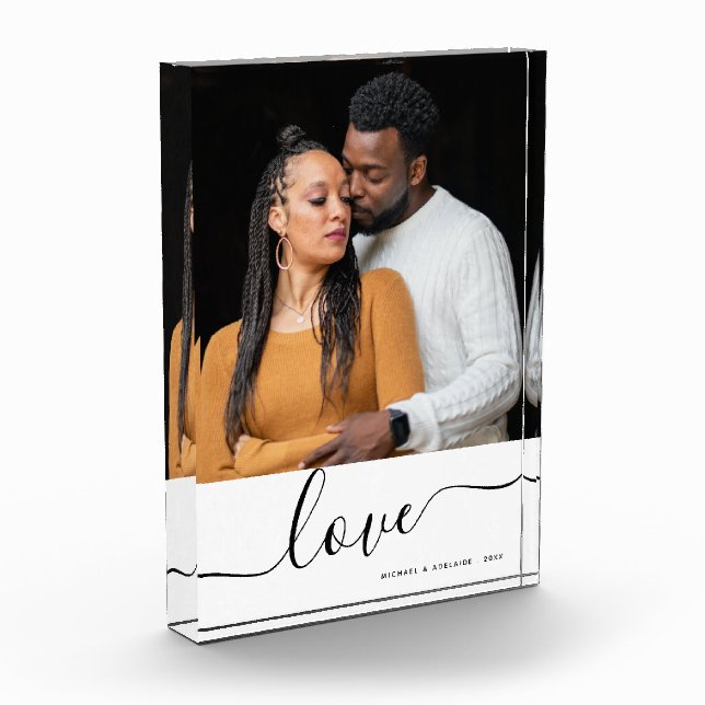 Bloque Para Fotos Sencillas parejas modernas Personalizado Día de Sa (Izquierda)