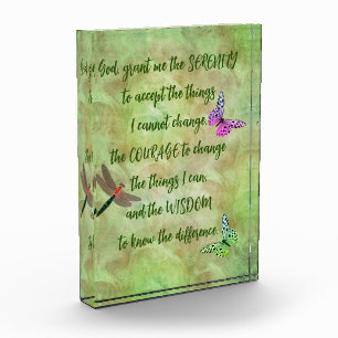 Bloque Para Fotos Serenity Prayer Butterfly Inspirador