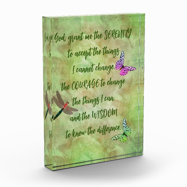 Bloque Para Fotos Serenity Prayer Butterfly Inspirador (Izquierda)