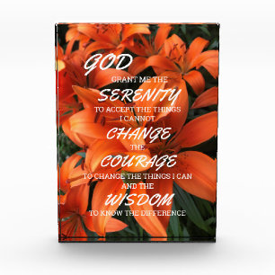 Bloque Para Fotos Serenity Prayer Naranja Lily Floral Photo