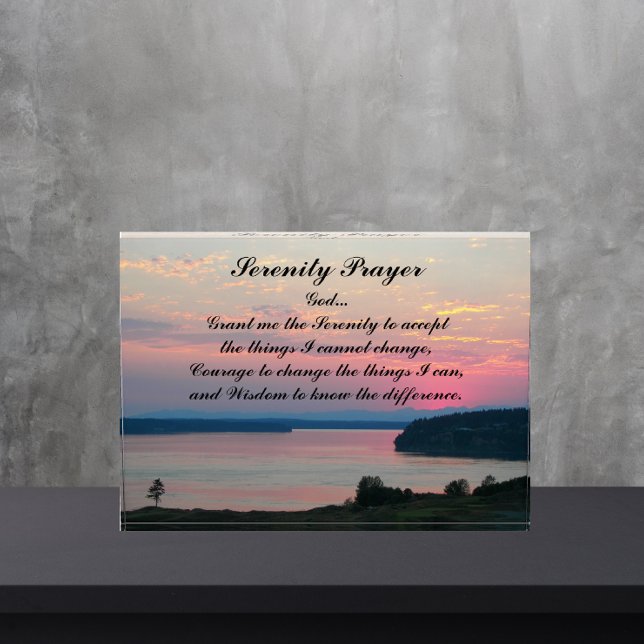 Bloque Para Fotos Serenity Prayer Pink Seascape Sunset (In Situ)
