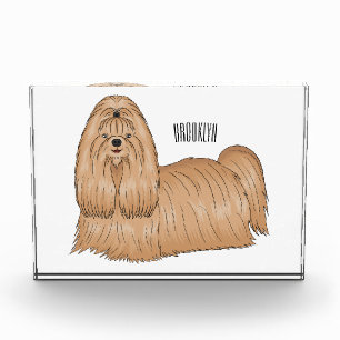 Bloque Para Fotos Shih tzu personalizado de pelo largo ilustracion