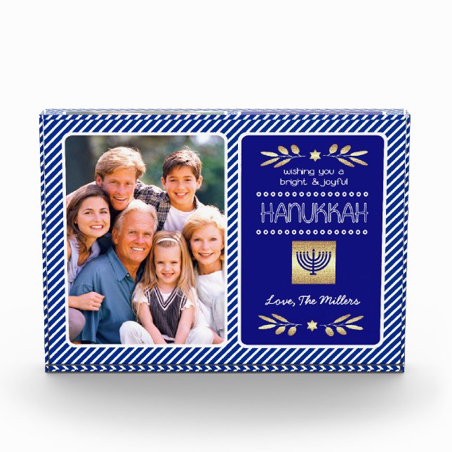 Bloque Para Fotos Shine & Bright Hanukkah Personalizado (Anverso)