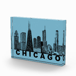 Bloque Para Fotos Silueta del horizonte de Chicago