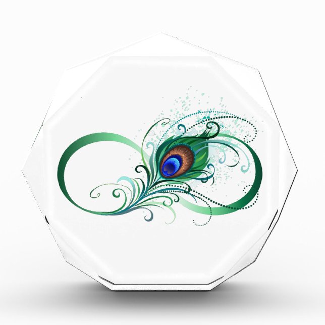 Bloque Para Fotos Símbolo infinito con pluma de pavo real (Anverso)