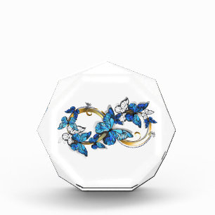 Bloque Para Fotos Símbolo infinito de mariposas Morpho azules
